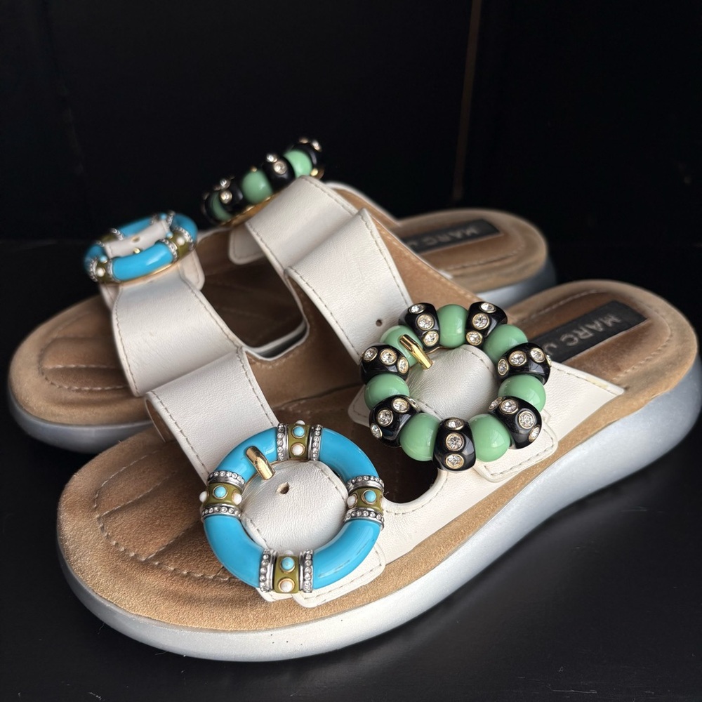 Marc Jacobs Emerson Jeweled Buckle Sandals Slides spring 2018 - Picture 2 of 16